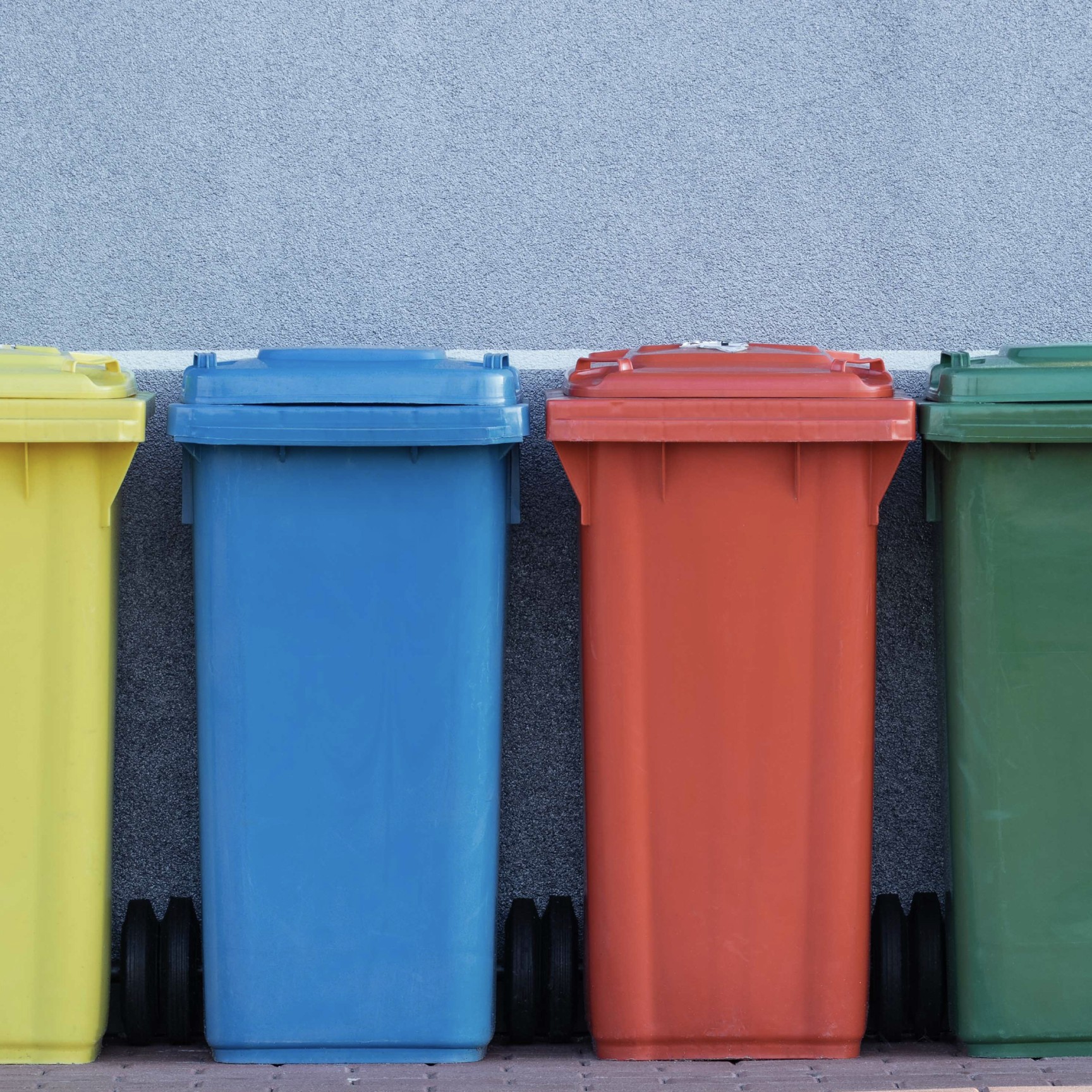 Colourful trash bins