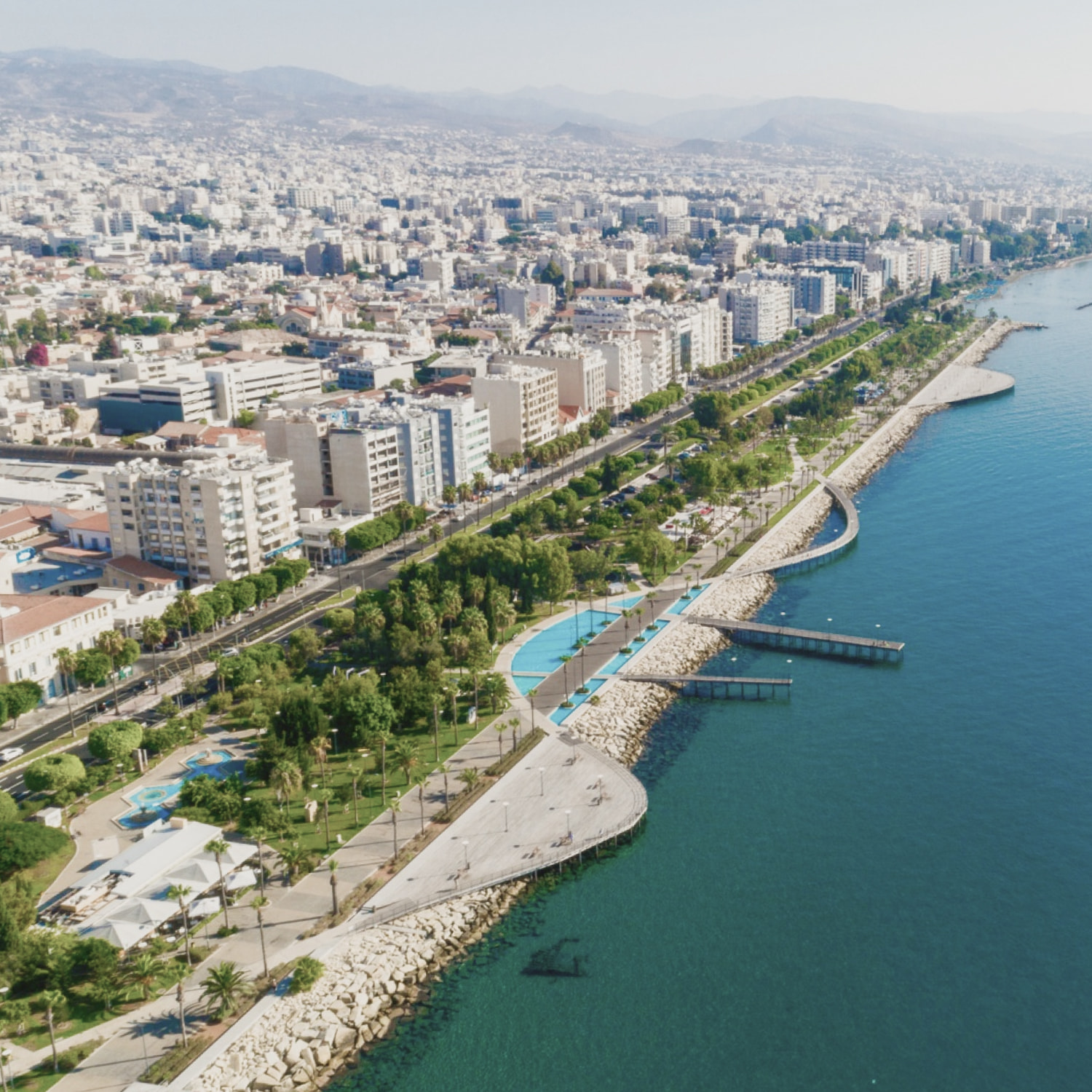 A top shot of Cyprus coast