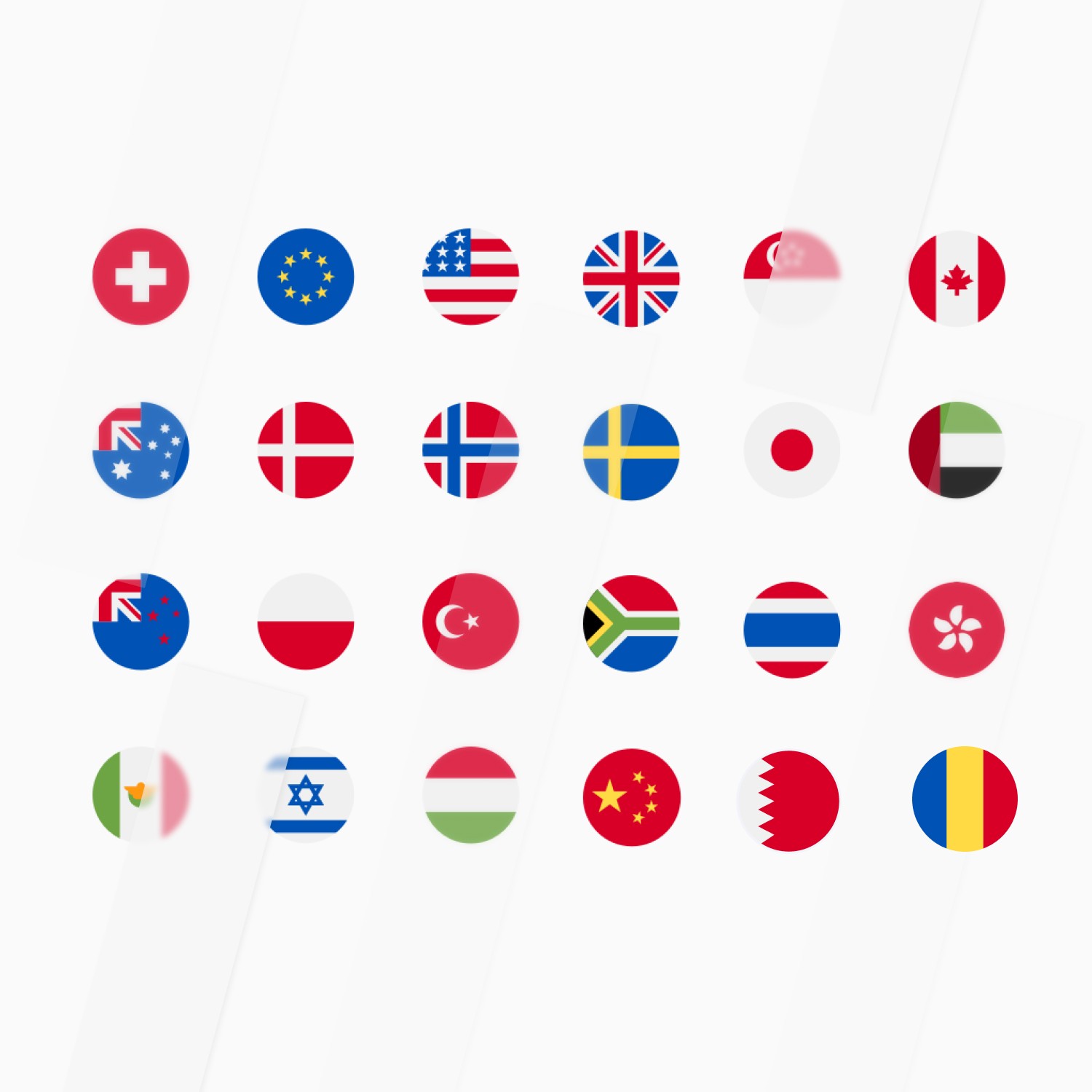 24 currencies flags